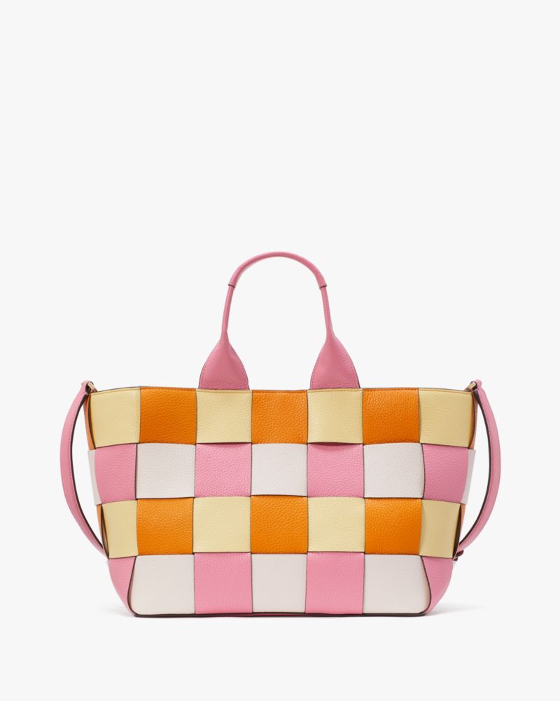 Kate Spade,バスケット ウーブン トート,バッグ,ピンクマルチ