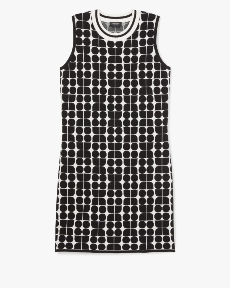Kate Spade,Noel Jacquard Shift Dress,Noel print,Black/Fresh White