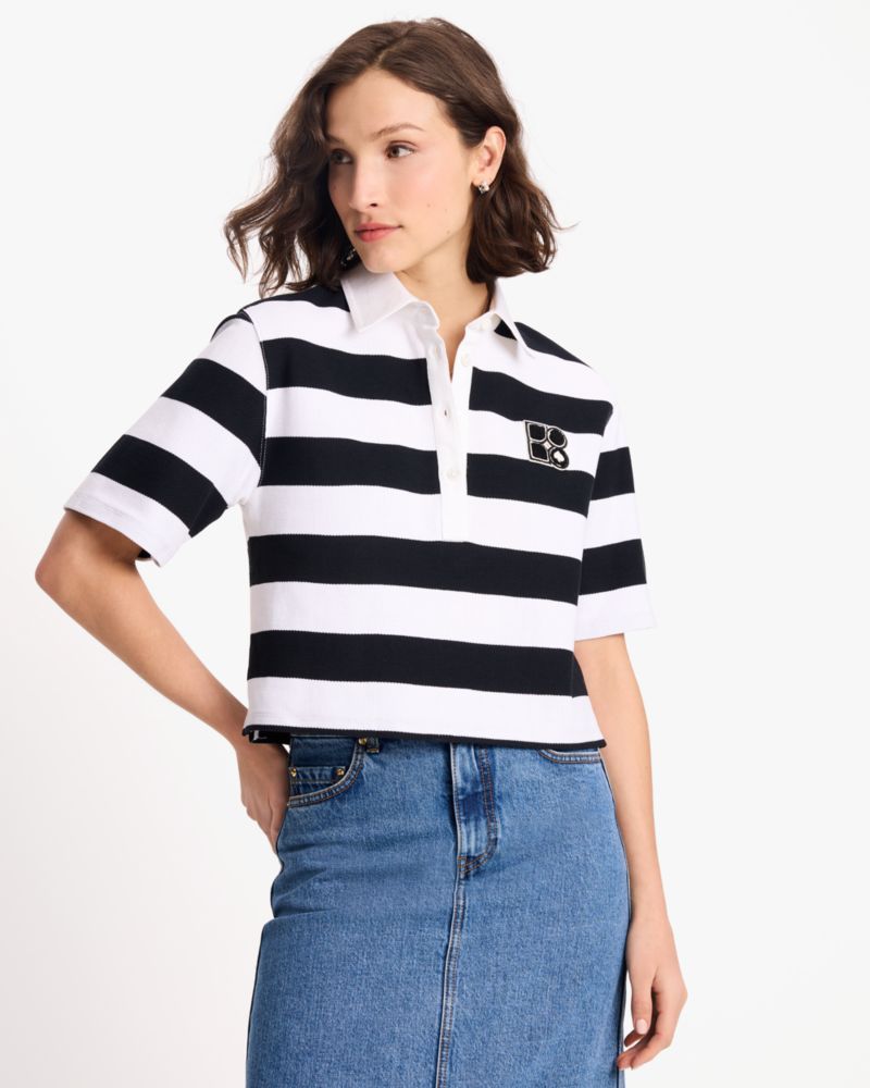 Kate Spade,オーニング ストライプノエル Tシャツ,トップス,ブラック／フレッシュホワイト