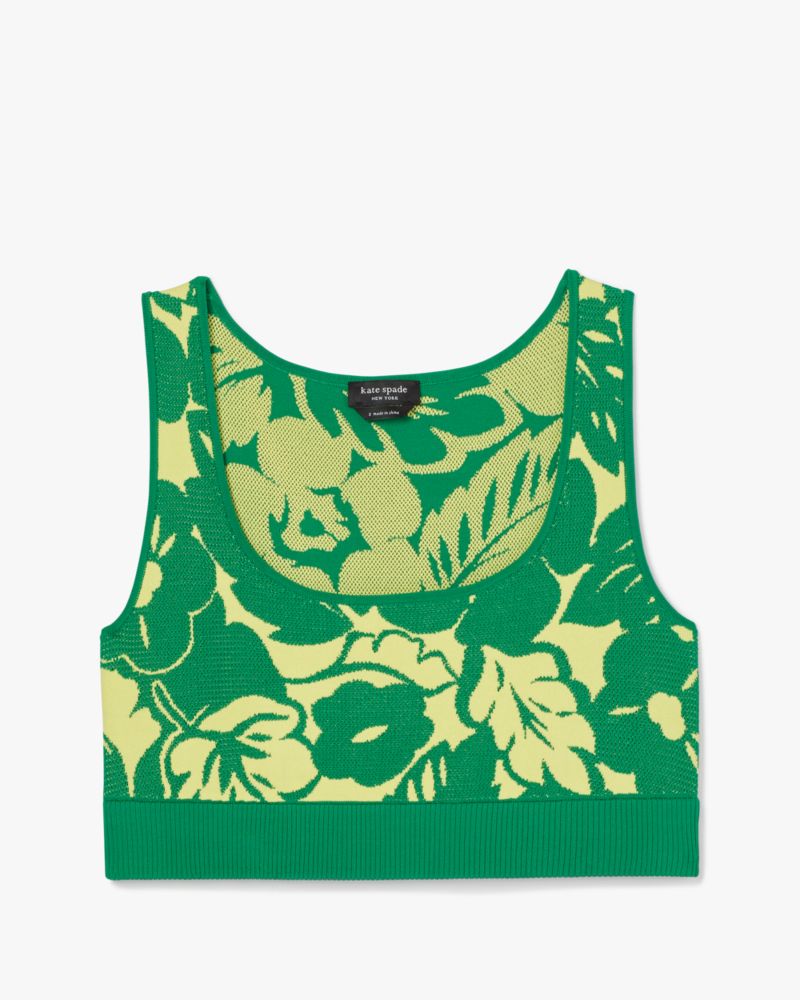 Kate Spade,Tropical Foliage Knit Top,Tropical Foliage print,Sunnyside