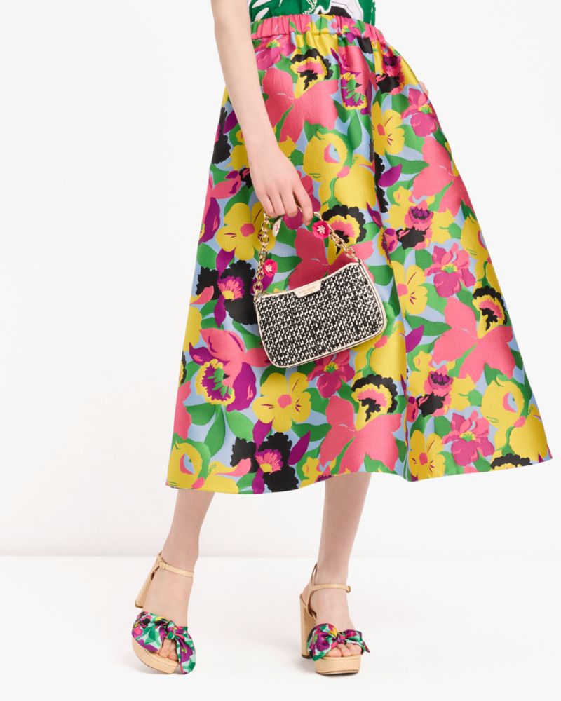 Kate Spade,Orchid Bloom Skirt,Polyester,A-Line,No Embellishment,Day Party,Multi Color