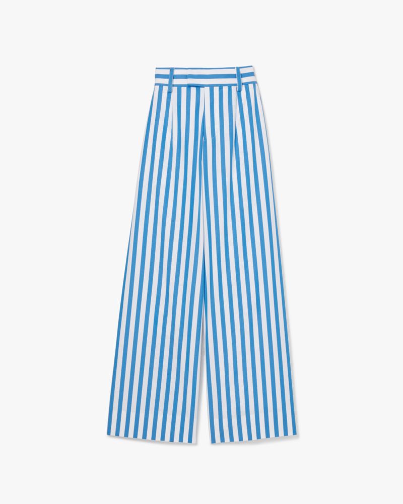 Kate Spade,Summer Stripe Pants,Cotton,Wide Leg,Pleats,Day Party,