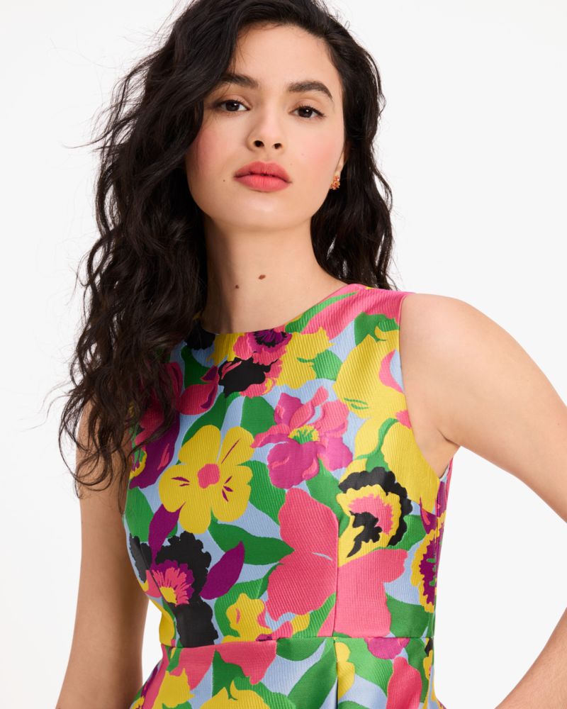 Kate Spade,Orchid Bloom Alice Dress,A-Line,Pleats,Day Party,Multi Color