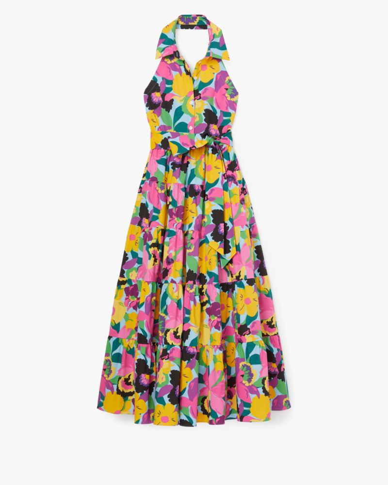 Kate Spade,Orchid Bloom Halter Dress,Orchid Bloom print,Day,Multi
