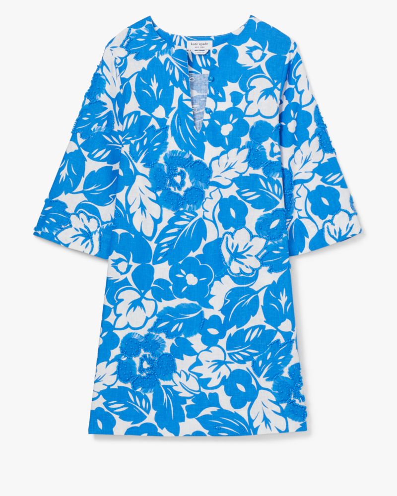 Kate Spade,Tropical Foliage Embellished Tunic,Tropical Foliage print,Day,Riverside/Fresh White