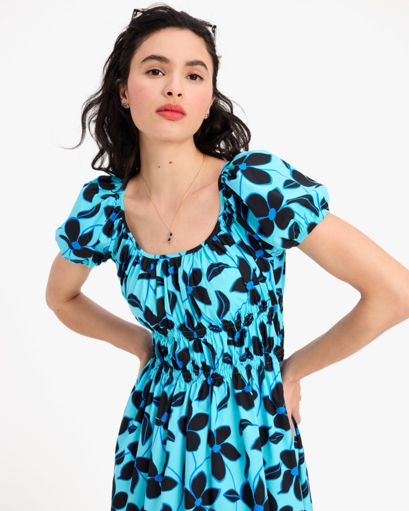 Kate Spade,Floral Vines Riviera Dress,Floral Vines print,Day,Riviera Blue