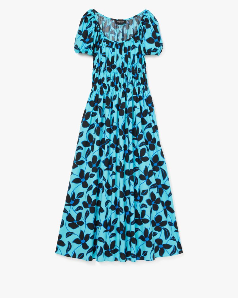 Kate Spade,Floral Vines Riviera Dress,Floral Vines print,Day,Riviera Blue