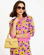 Kate Spade,Katy Textured Leather Bamboo Small Top-Handle,Summer Daffodil
