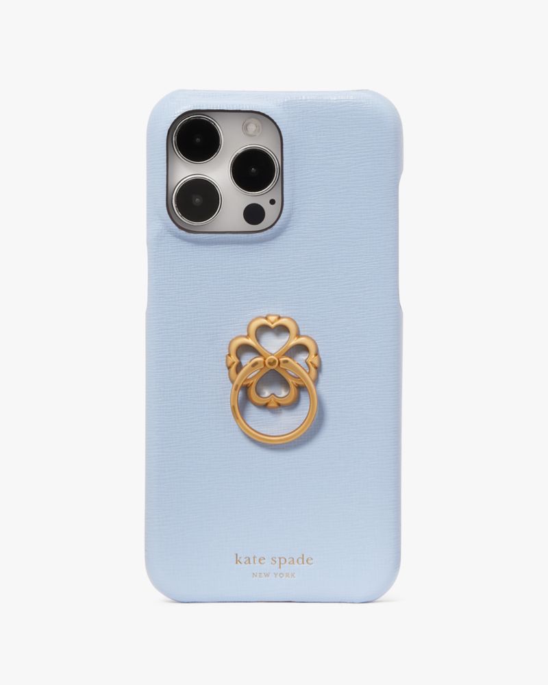 Kate Spade,Morgan Spade Ring Stand iPhone 15 Pro Max Case,Case,Logo,Metal,Word Embellishment,I Ring,Casual,