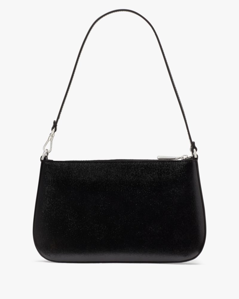 Kate Spade,Sam Icon Shiny Mini Pochette,Leather,Wristlet,Pouch,Logo,Casual,Black