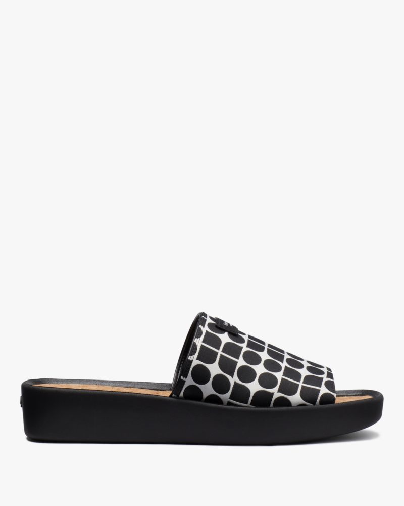 Kate Spade,Noel Spree Slide Sandals,Casual,Cream/Black