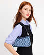 Kate Spade,Spade Flower Jacquard Denim Convertible Shoulder Bag,Parisian Navy Multi