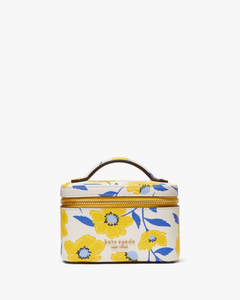 Kate Spade,Morgan Sunshine Floral Printed Jewelry Case,Cream Multi