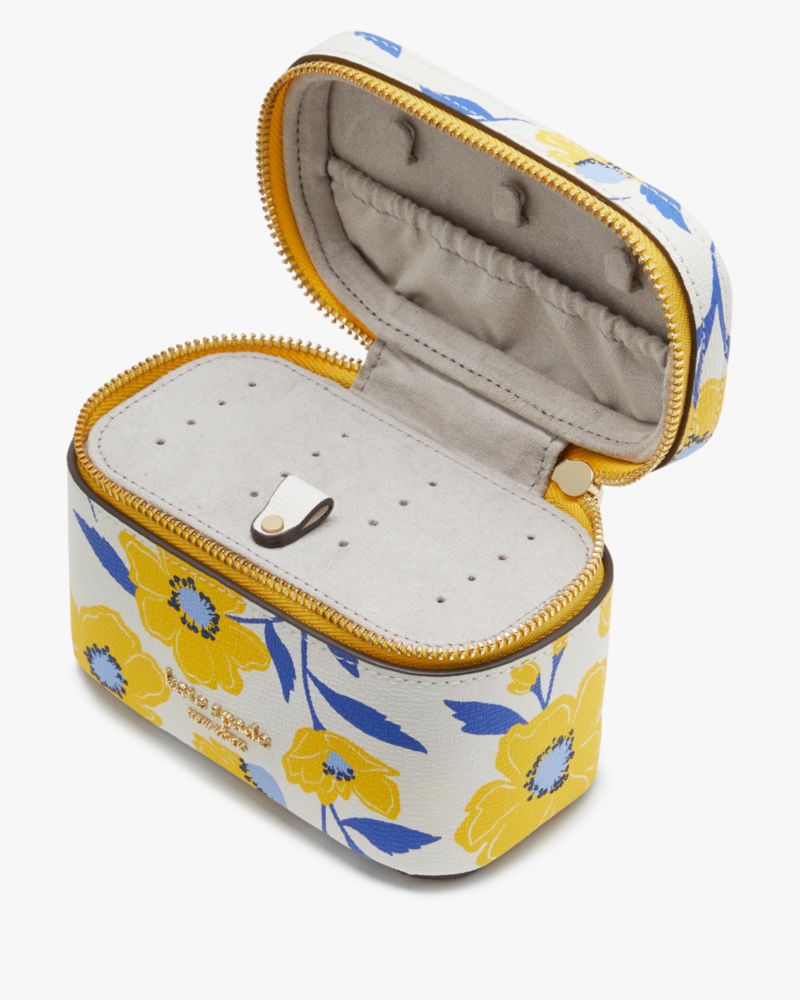 Kate Spade,Morgan Sunshine Floral Printed Jewelry Case,Cream Multi