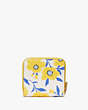 Kate Spade,Morgan Sunshine Floral Printed Small Compact Wallet,Cream Multi