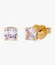 Kate Spade,Little Luxuries 6mm Square Studs,Gold/Lavender