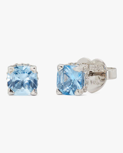Kate Spade,Little Luxuries 6mm Square Studs,Light Sapphire/Silver