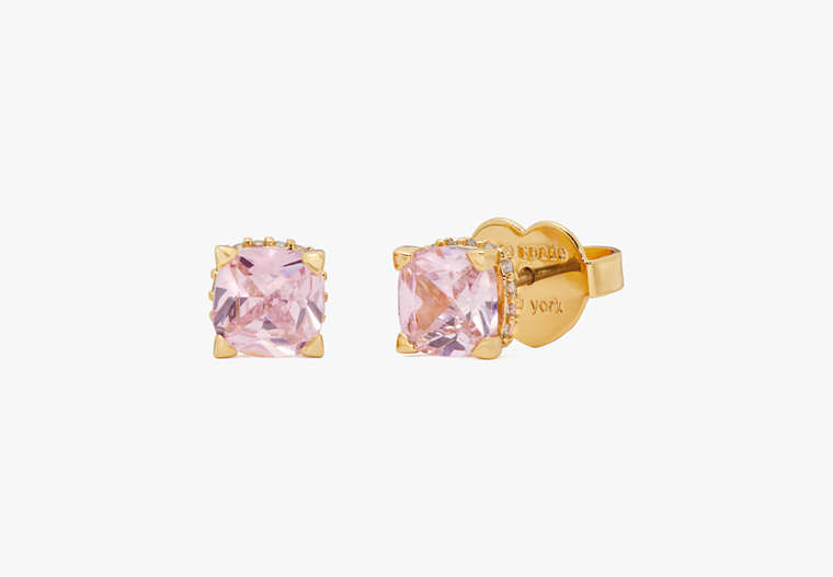 Kate Spade,Little Luxuries 6mm Square Studs,Pink/Gold