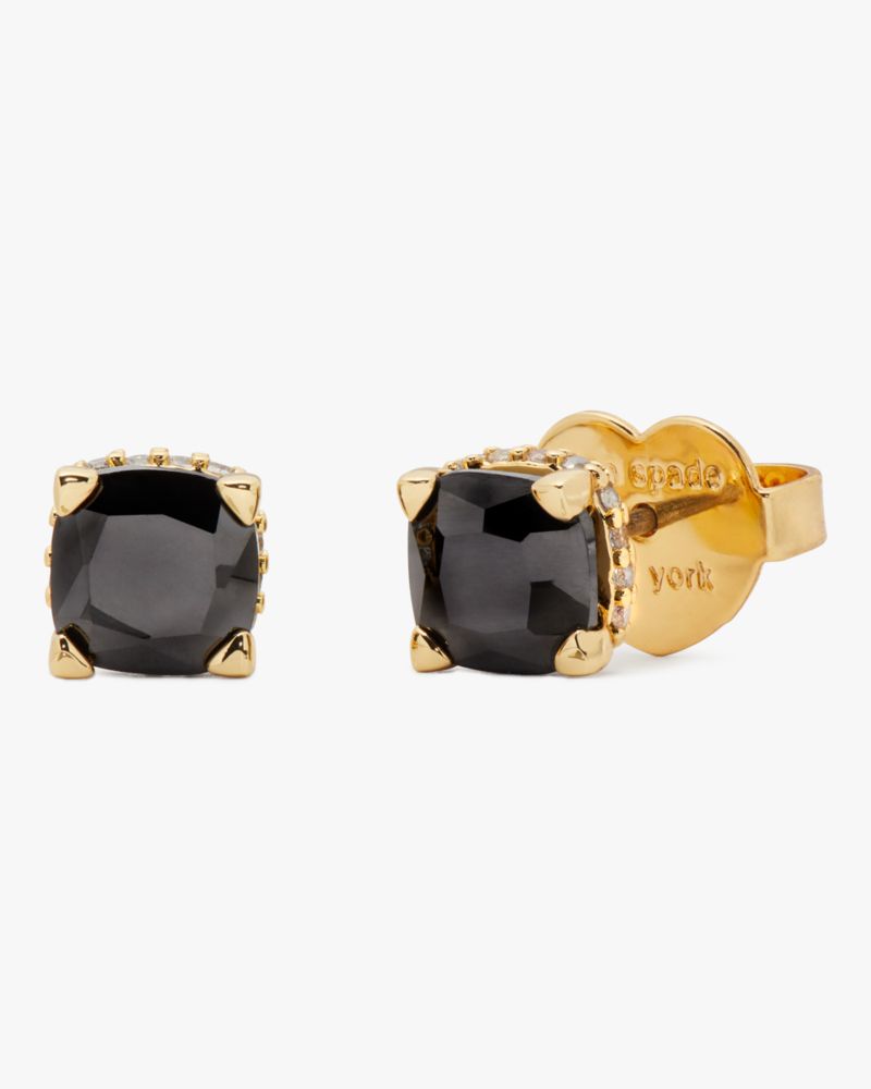 Kate Spade,Little Luxuries 6mm Square Studs,Jet Black