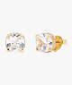 Kate Spade,Little Luxuries 8mm Square Studs,Clear/Gold
