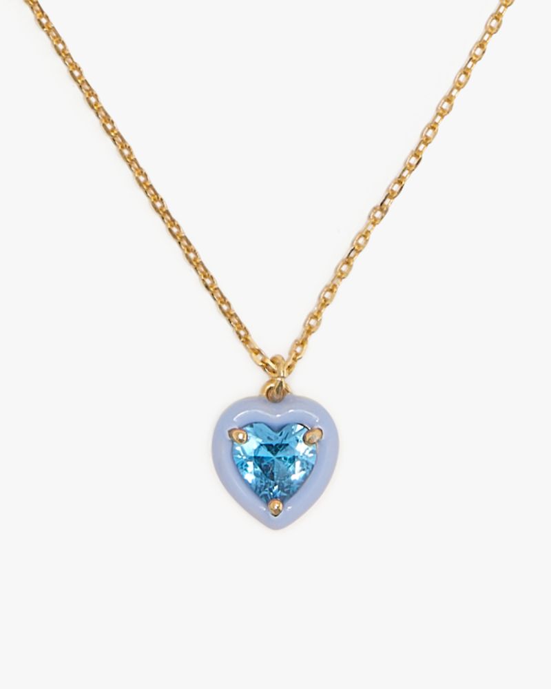 Kate Spade,Sweetheart Mini Pendant,Blue/Multi