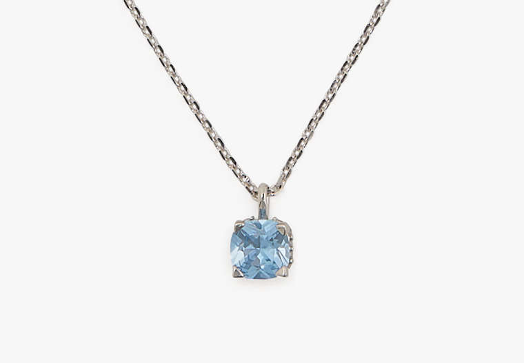 Kate Spade,Little Luxuries 6mm Square Pendant,Light Sapphire/Silver