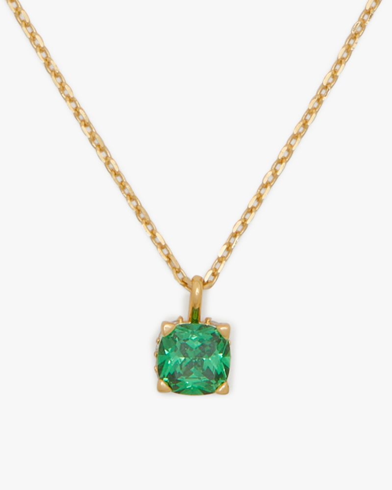 Kate Spade,Little Luxuries 6mm Square Pendant,Green/Gold