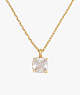 Kate Spade,Little Luxuries 6mm Square Pendant,Clear/Gold