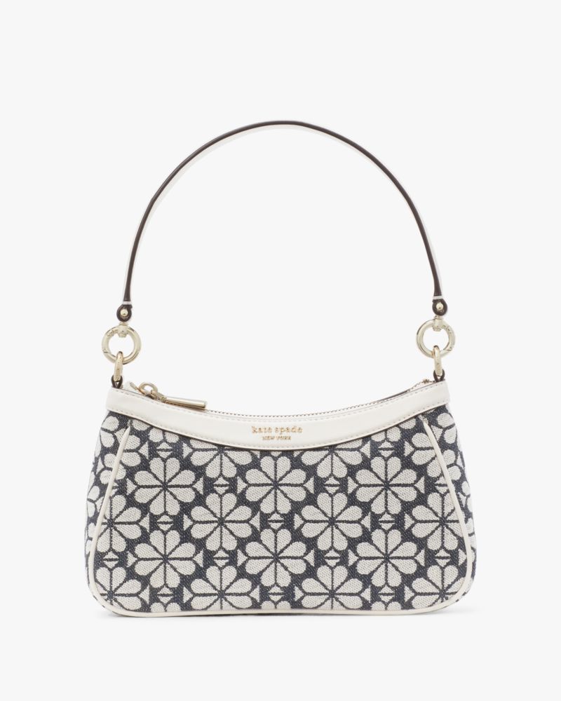 Kate Spade,Spade Flower Jacquard Convertible Shoulder Bag,Leather,Shoulder Bag,Color Block,Shoulder Guard,Day Party,