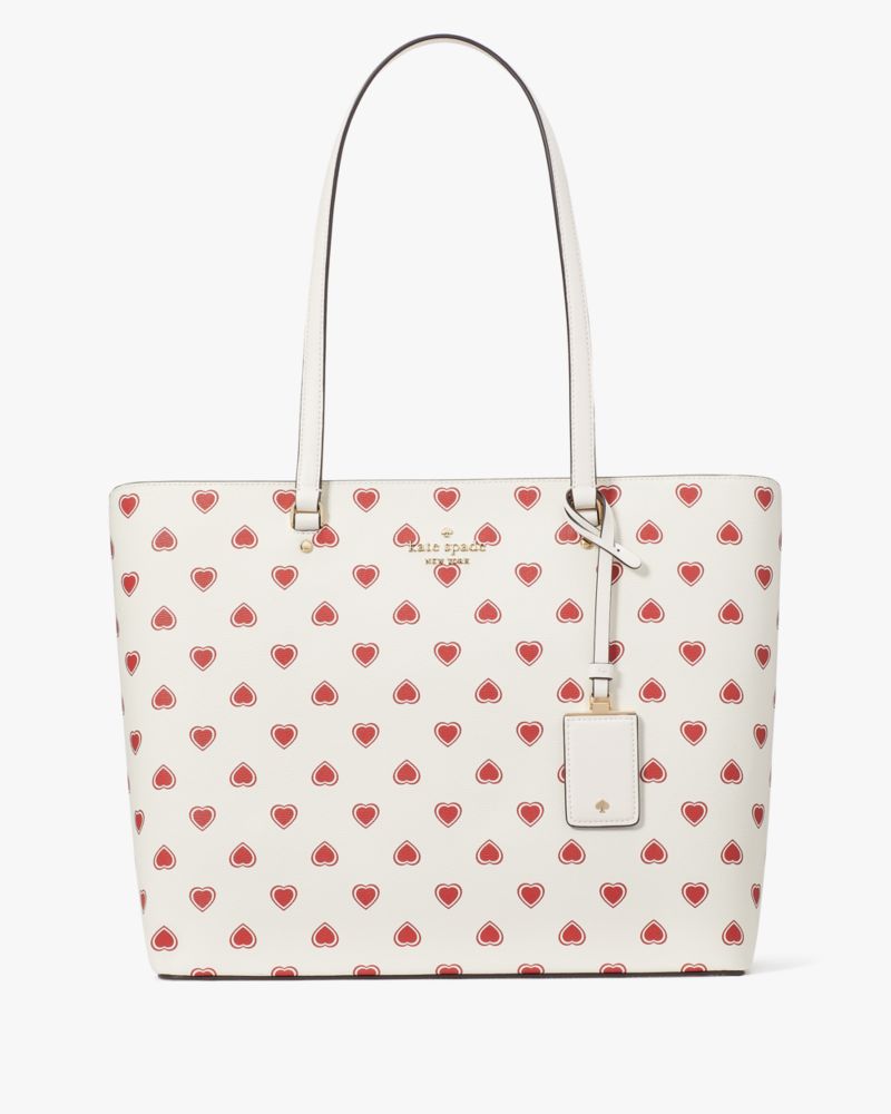 Kate Spade,Perfect Heartfelt Geo Large Tote,Cream Multi