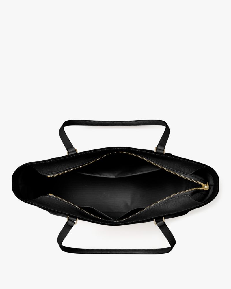 Kate Spade,Perfect Tote,Lining Leather,Tote,Logo,Metal,Lined,Work,Black