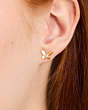 Kate Spade,Social Butterfly Mini Studs,Clear/Gold