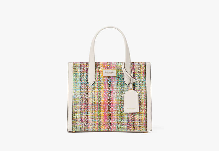 Kate Spade,Manhattan Tweed Small Tote,Parchment Multi