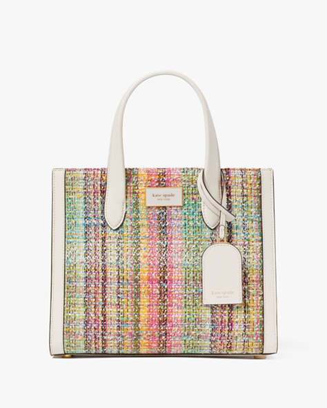 Kate Spade,Manhattan Tweed Small Tote,Parchment Multi