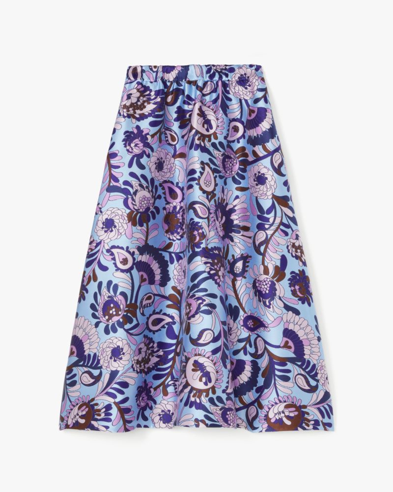 Kate Spade,Autumn Paisley Midi Skirt,Autumn Paisley print pattern,Astral Blue Multi