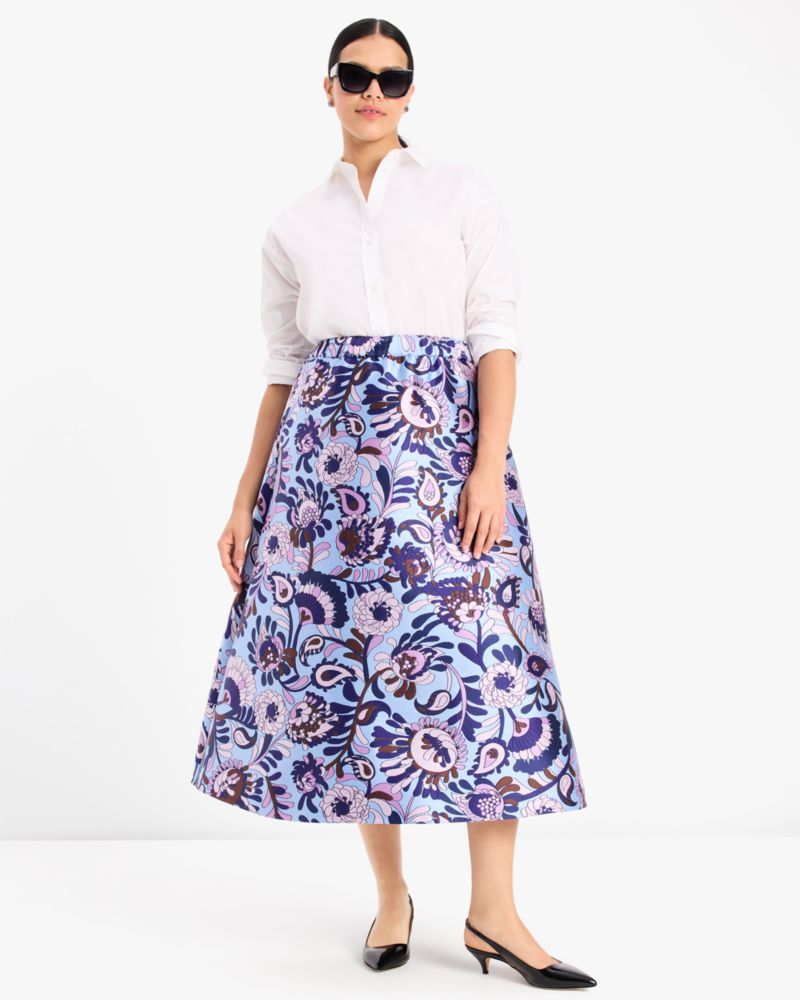 Kate Spade,Autumn Paisley Midi Skirt,A-Line,Day Party,