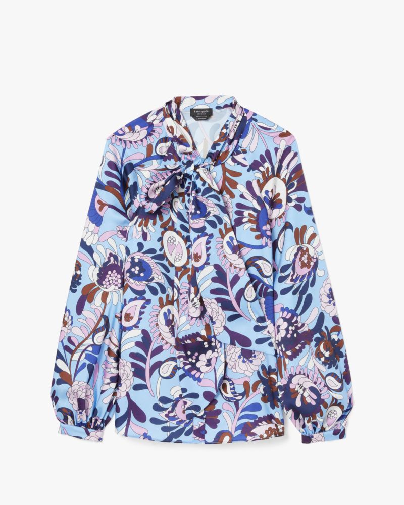 Autumn Paisley Tie-neck Shirt