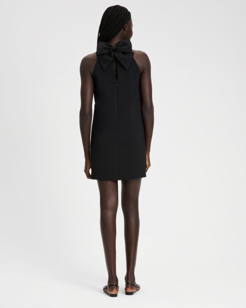 Kate Spade,Twill Shift Dress,Polyester,Shift,Bow,2 way Stretch,Day Party,Black