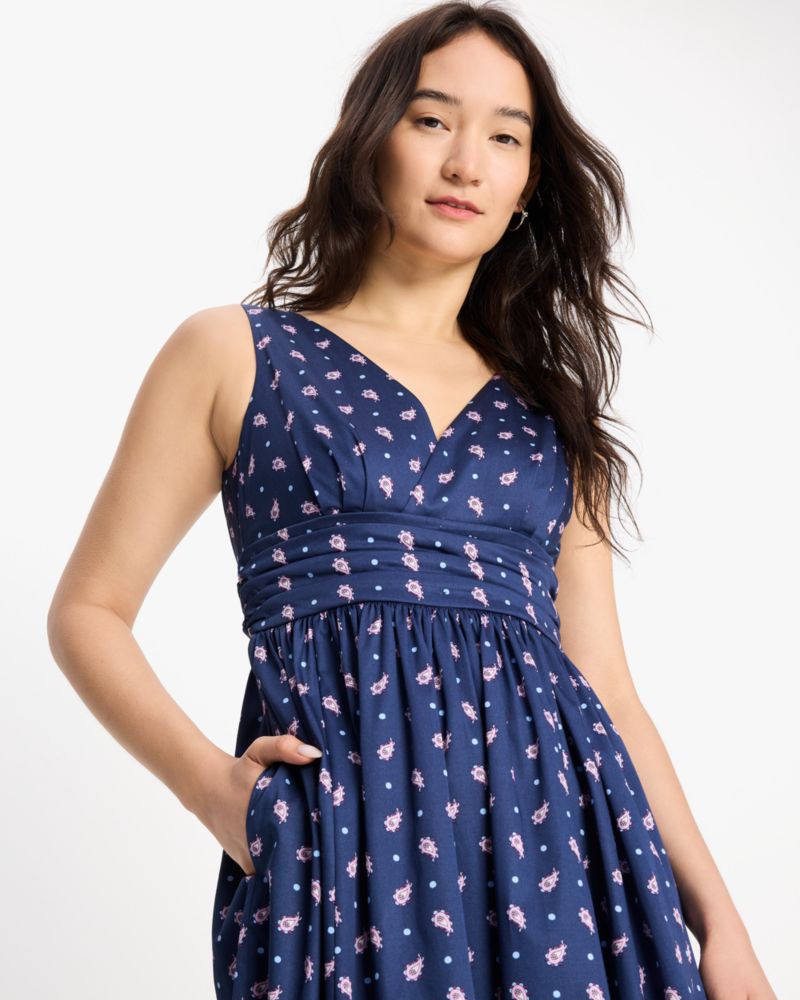 Kate Spade,Paisley Foulard V-neck Dress,