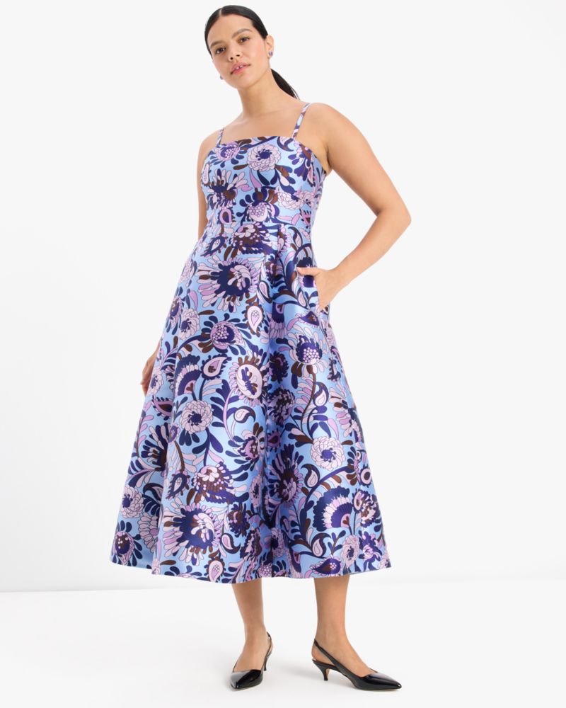 Kate Spade,Autumn Paisley Anita Dress,Fit & Flare,Adjustable,Day Party,Multi Color