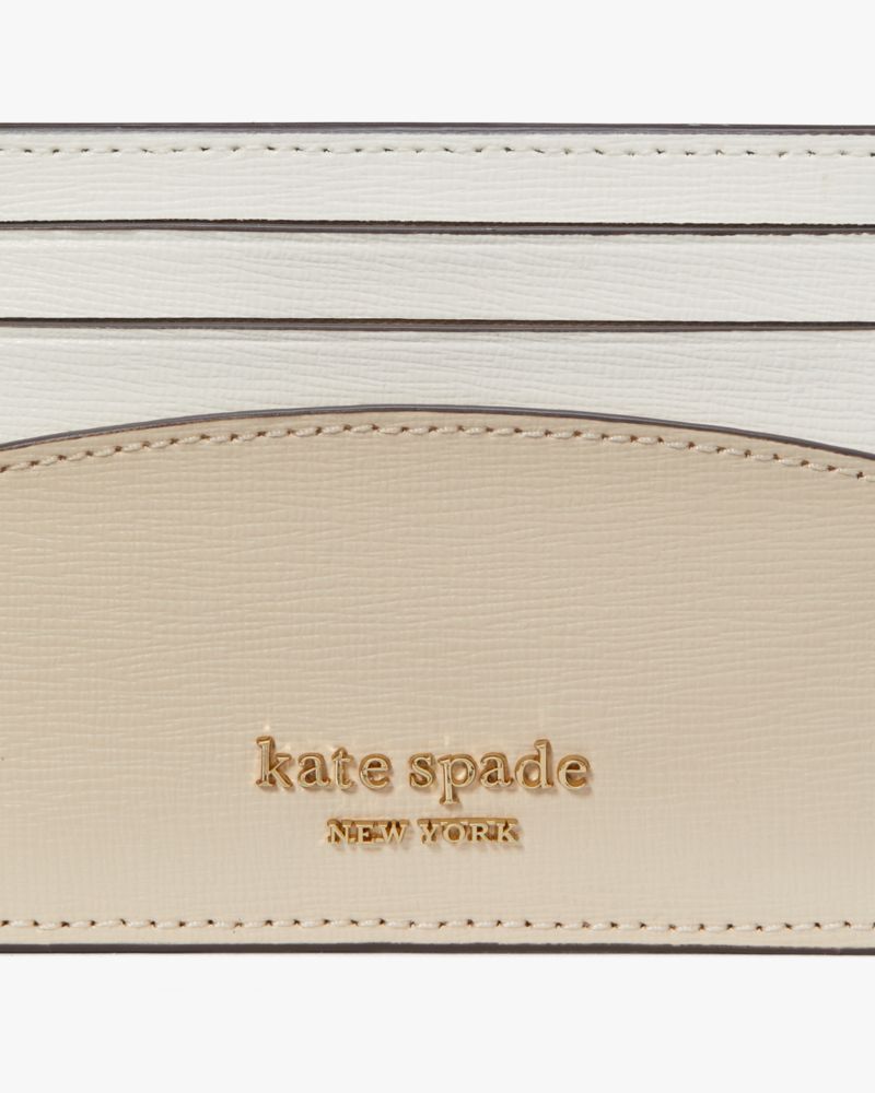 Kate Spade,Morgan Colorblocked Card Holder,Card Case,Color Block,Metal,Logo,Scratch Resistant,Casual,
