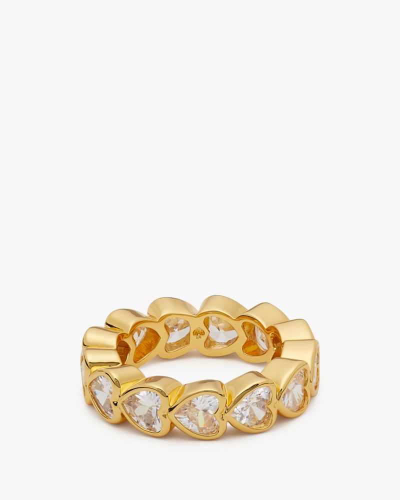 Kate Spade,Sweetheart Eternity Ring,Clear/Gold