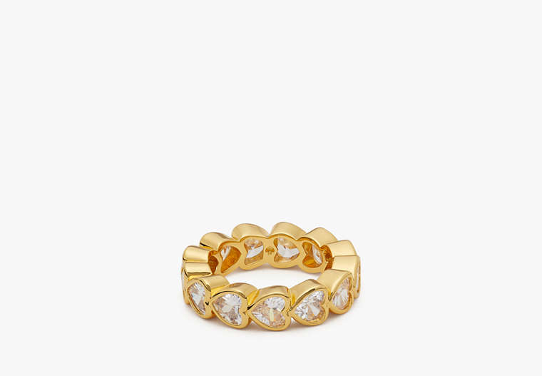 Kate Spade,Sweetheart Eternity Band,Clear/Gold
