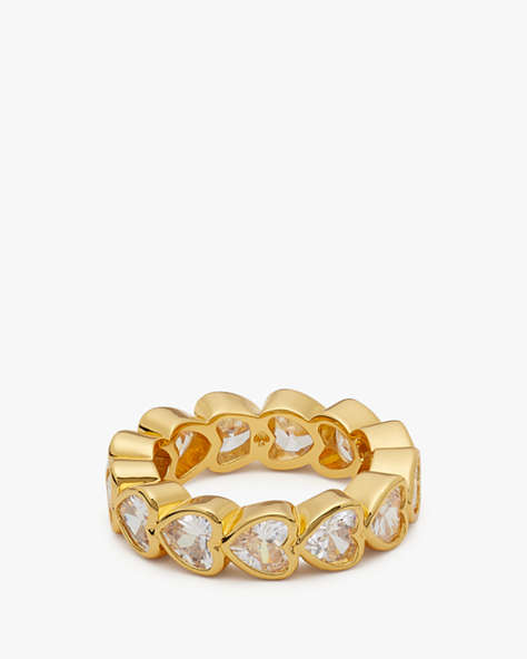 Kate Spade,Sweetheart Eternity Band,Clear/Gold