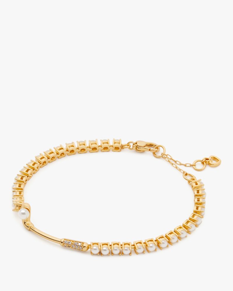 Kate Spade,Hole In One Club Tennis Bracelet,Cream/Gold