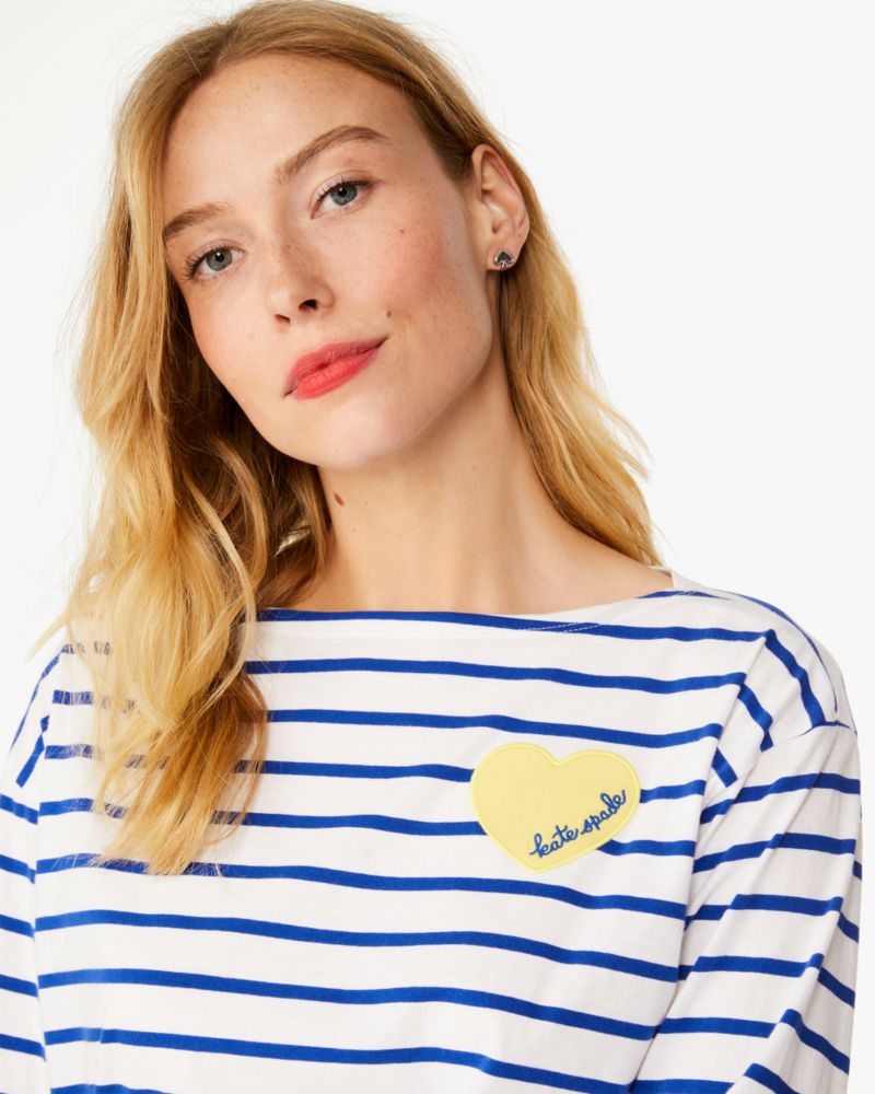 Kate Spade,Harbor Stripe Tee,Fresh White