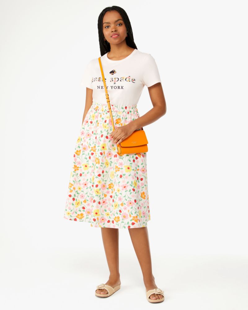 Kate Spade,Strawberry Garden Midi Skirt,