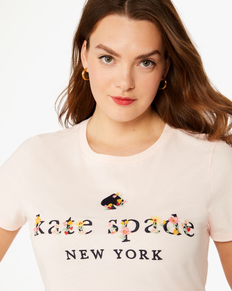 Kate Spade,エンブロイダリー ガーデン ロゴ ティー,ウェア,ライトローズバッド