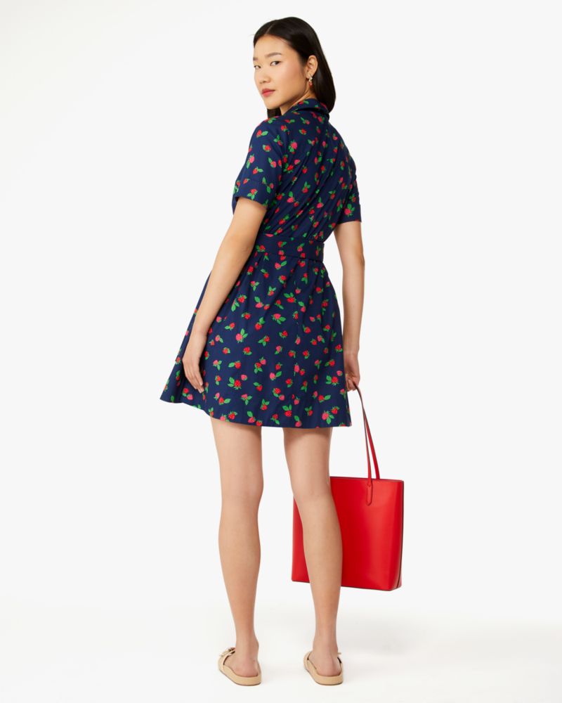 Kate Spade,Tossed Strawberry Shirtdress,French Navy