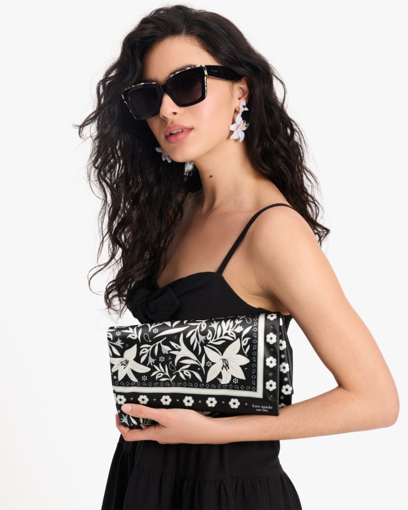 Kate Spade,Fold Bandana Printed Clutch,Multi Color